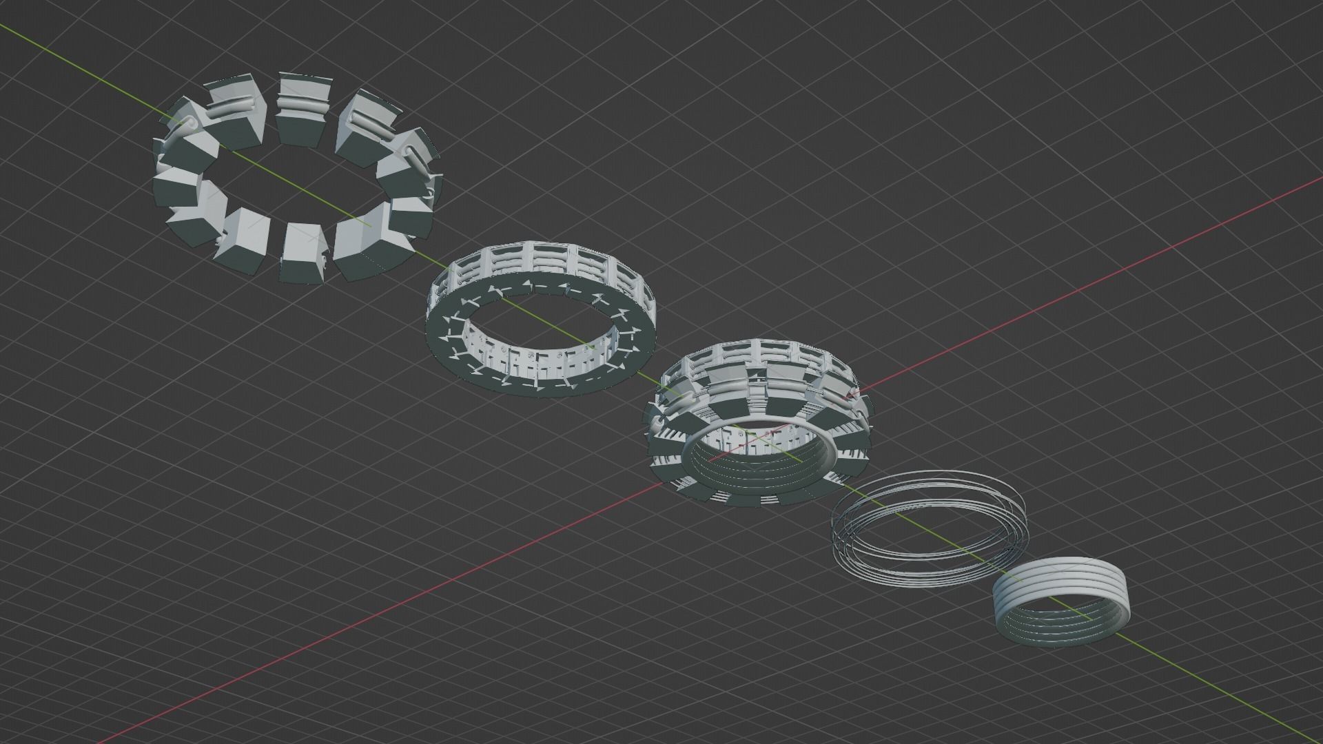 sci-fi mech compontent circular kitbash 3D model_17