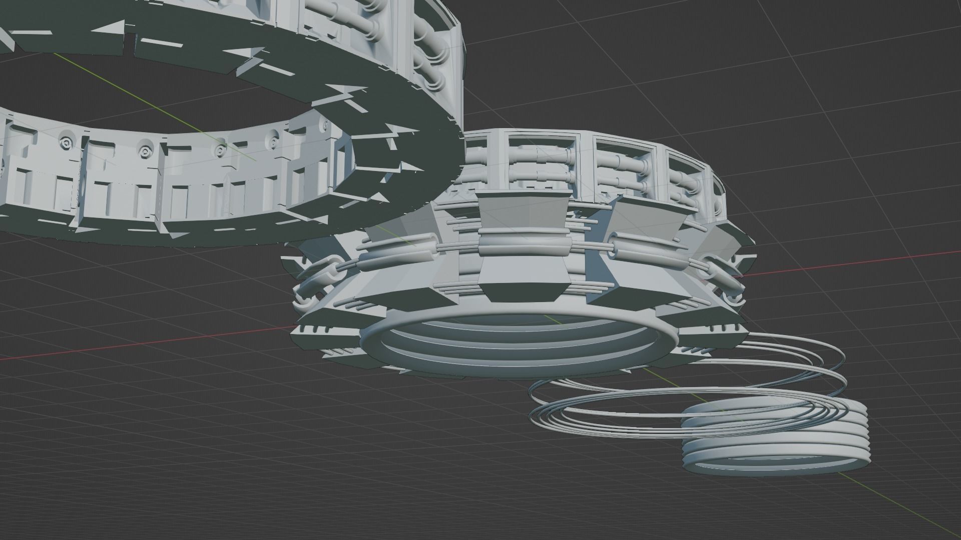 sci-fi mech compontent circular kitbash 3D model_14