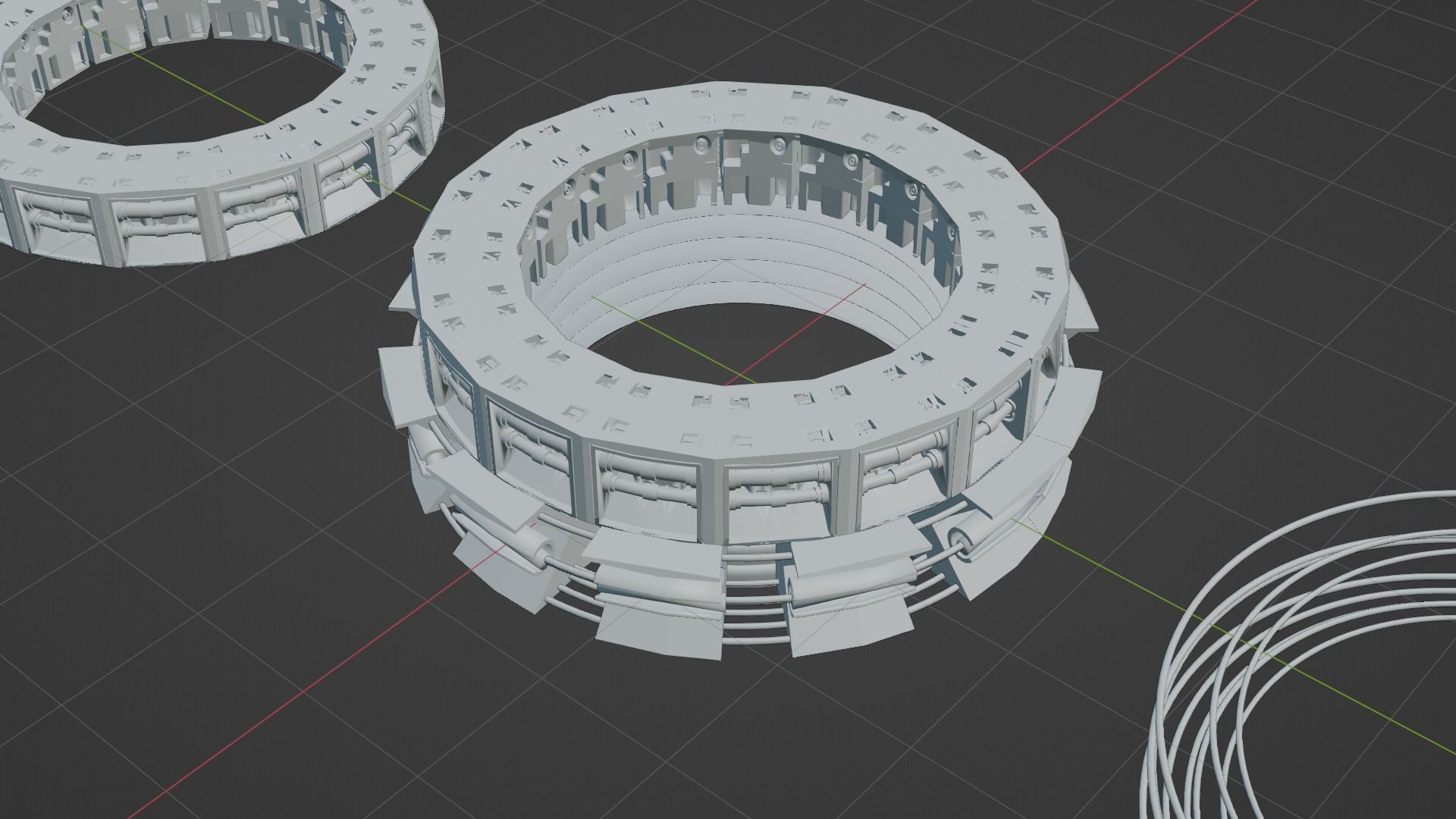 sci-fi mech compontent circular kitbash 3D model_12