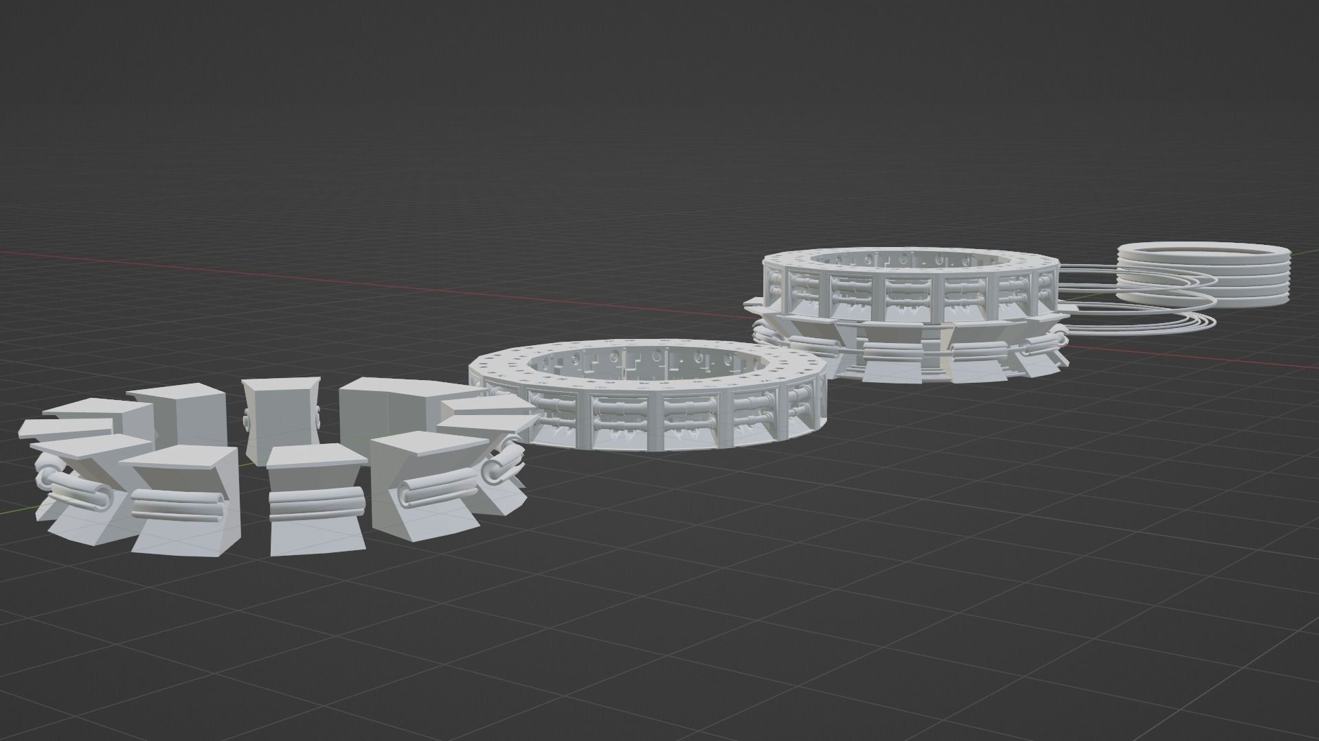 sci-fi mech compontent circular kitbash 3D model_10