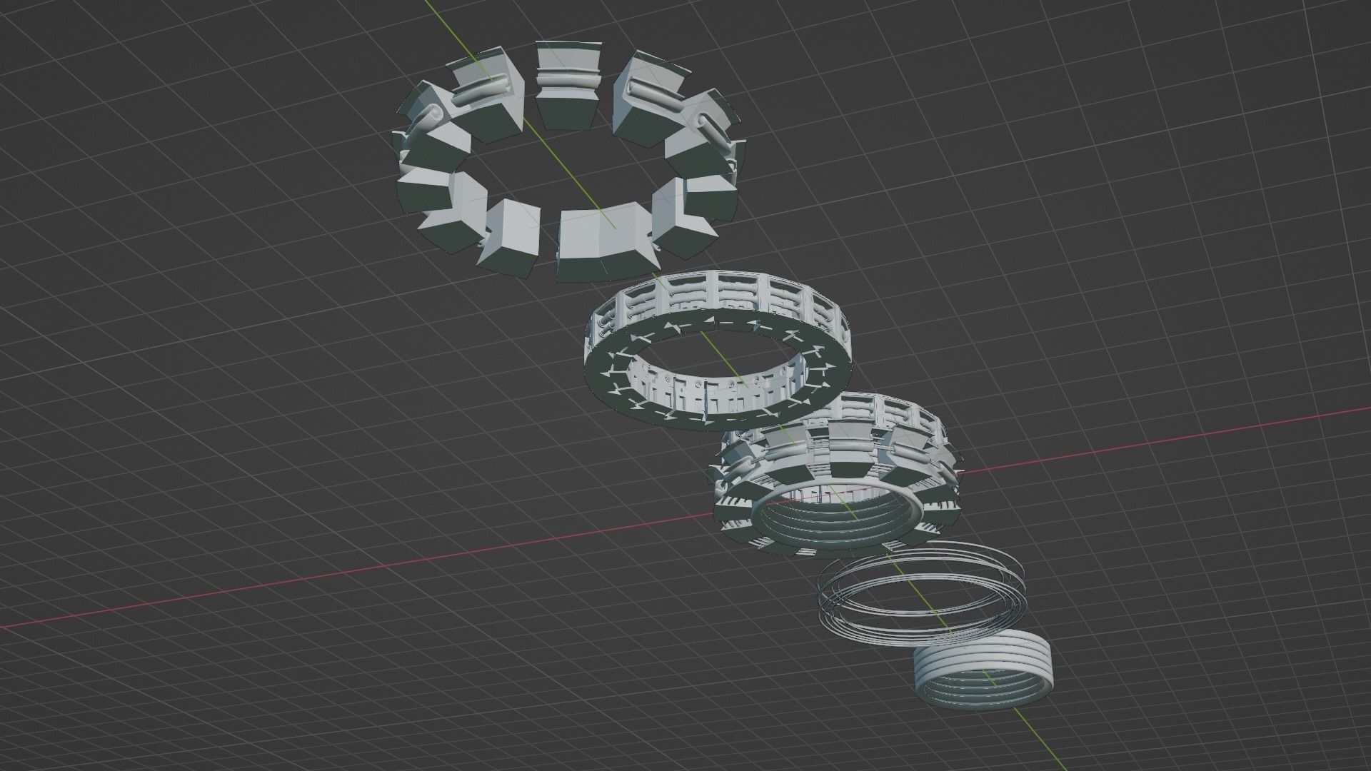 sci-fi mech compontent circular kitbash 3D model_19
