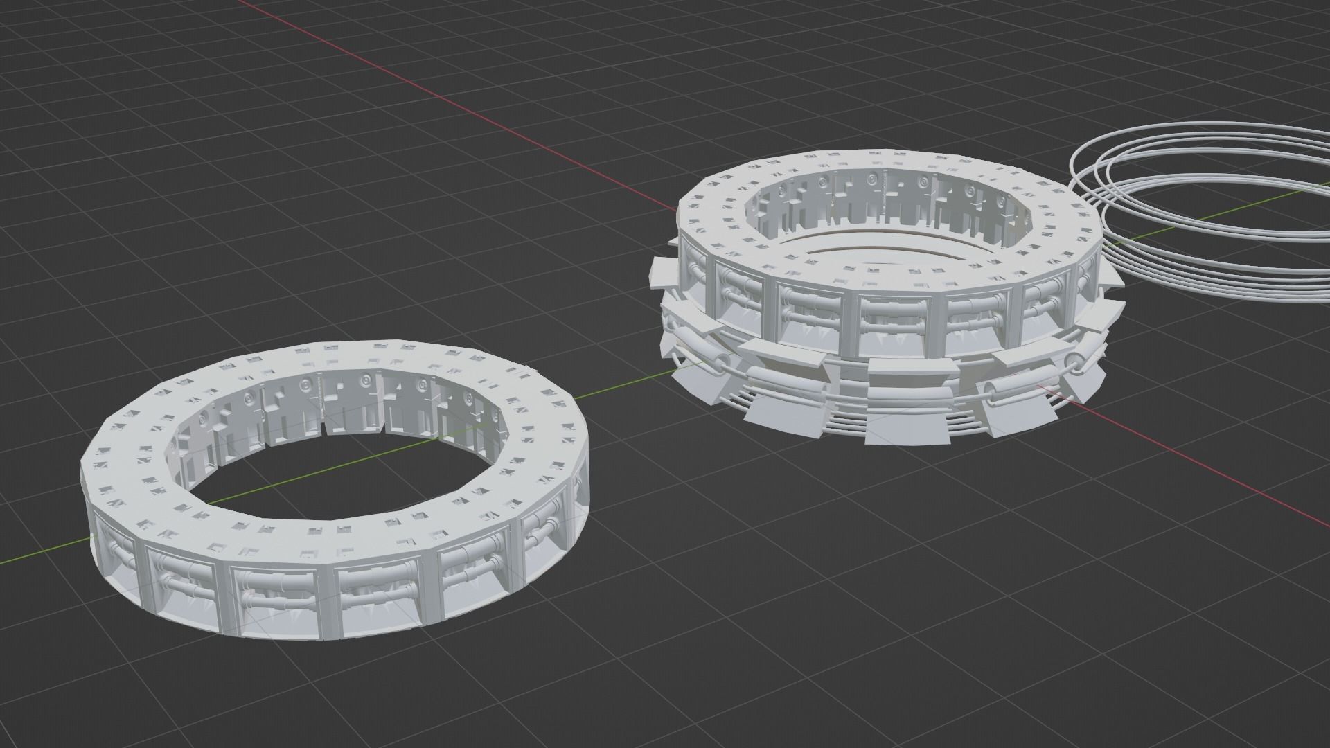 sci-fi mech compontent circular kitbash 3D model_21