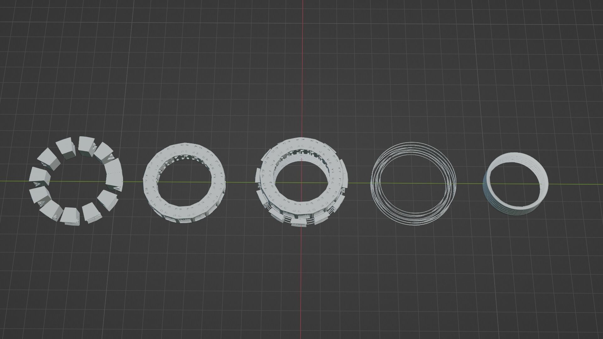 sci-fi mech compontent circular kitbash 3D model_8