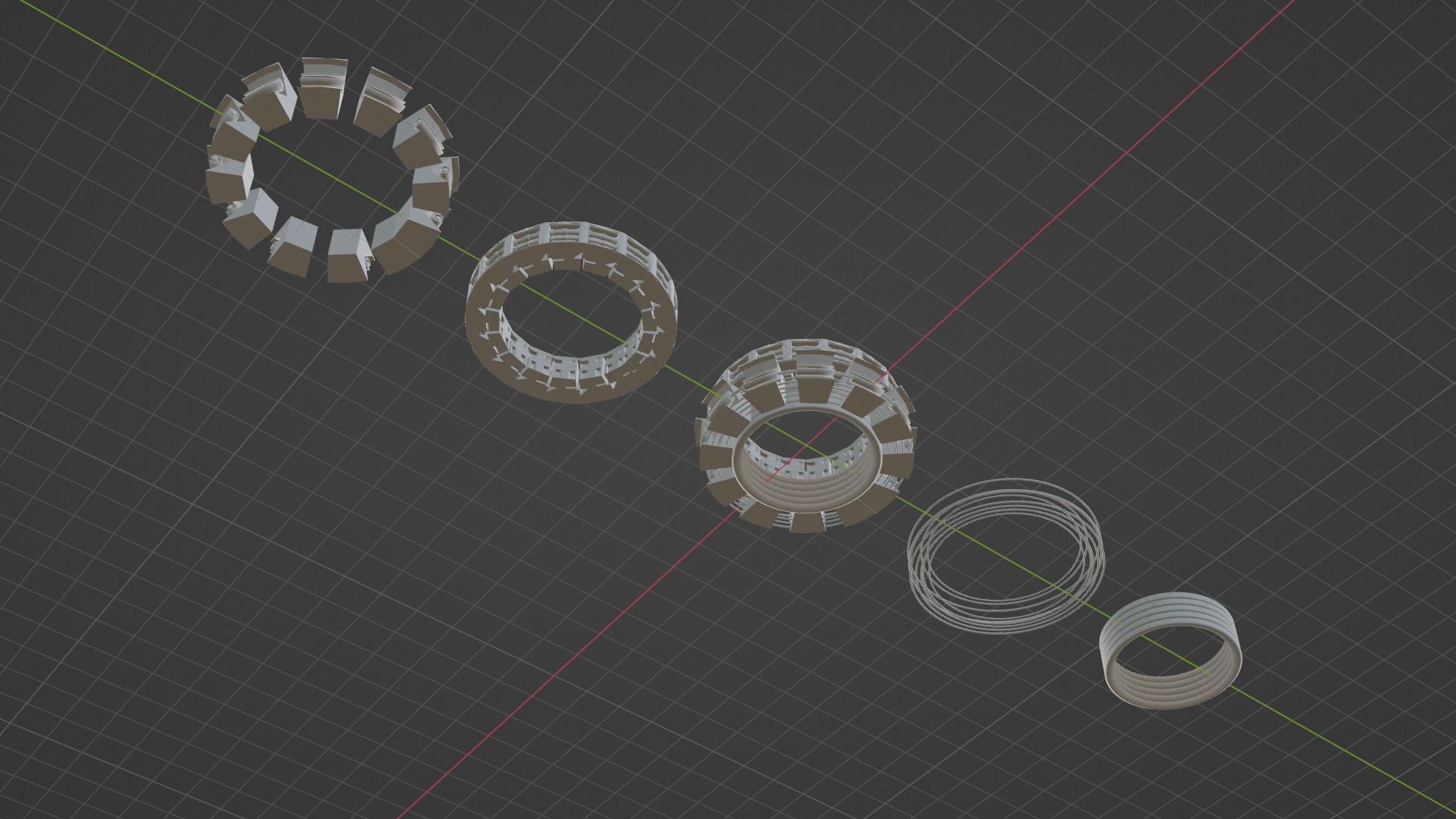 sci-fi mech compontent circular kitbash 3D model_25