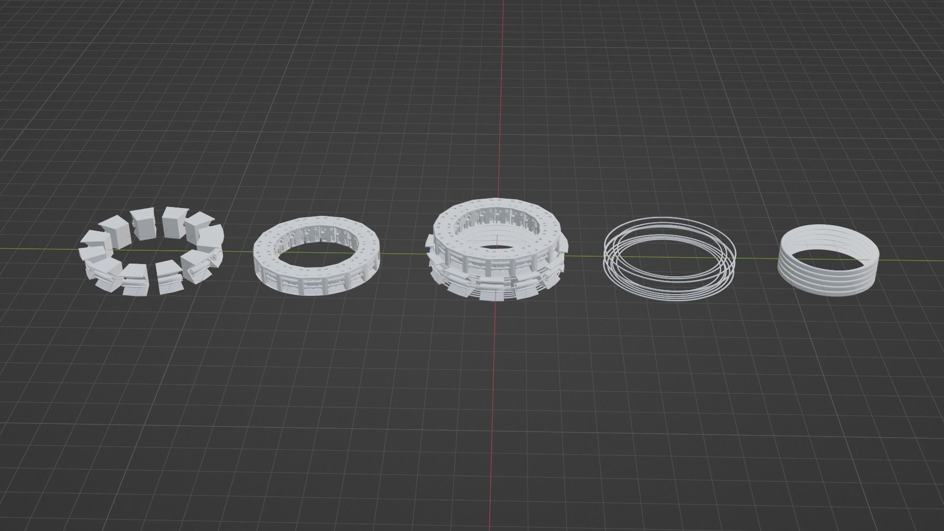 sci-fi mech compontent circular kitbash 3D model_26