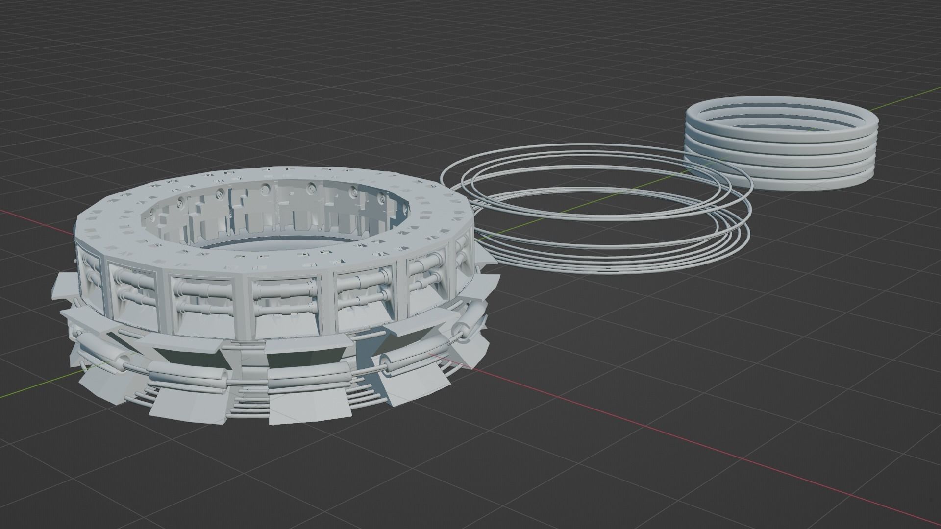 sci-fi mech compontent circular kitbash 3D model_18