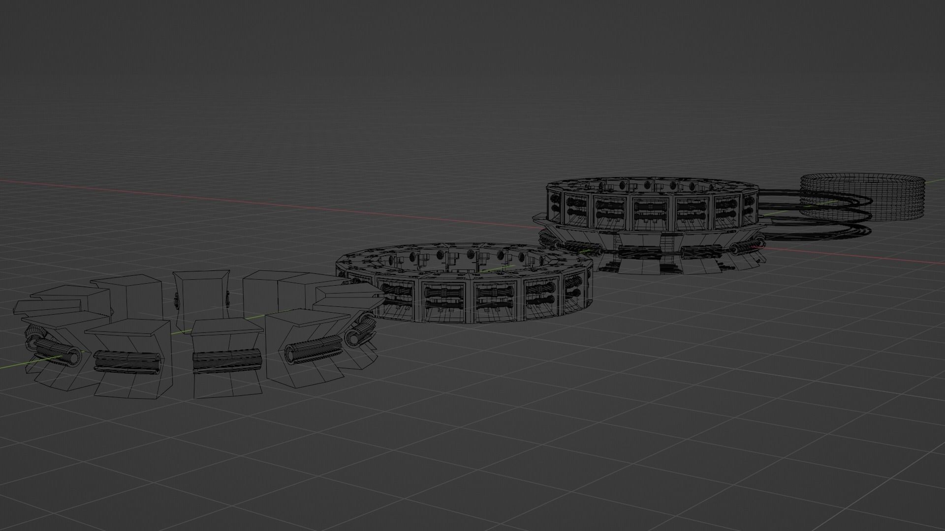 sci-fi mech compontent circular kitbash 3D model_27