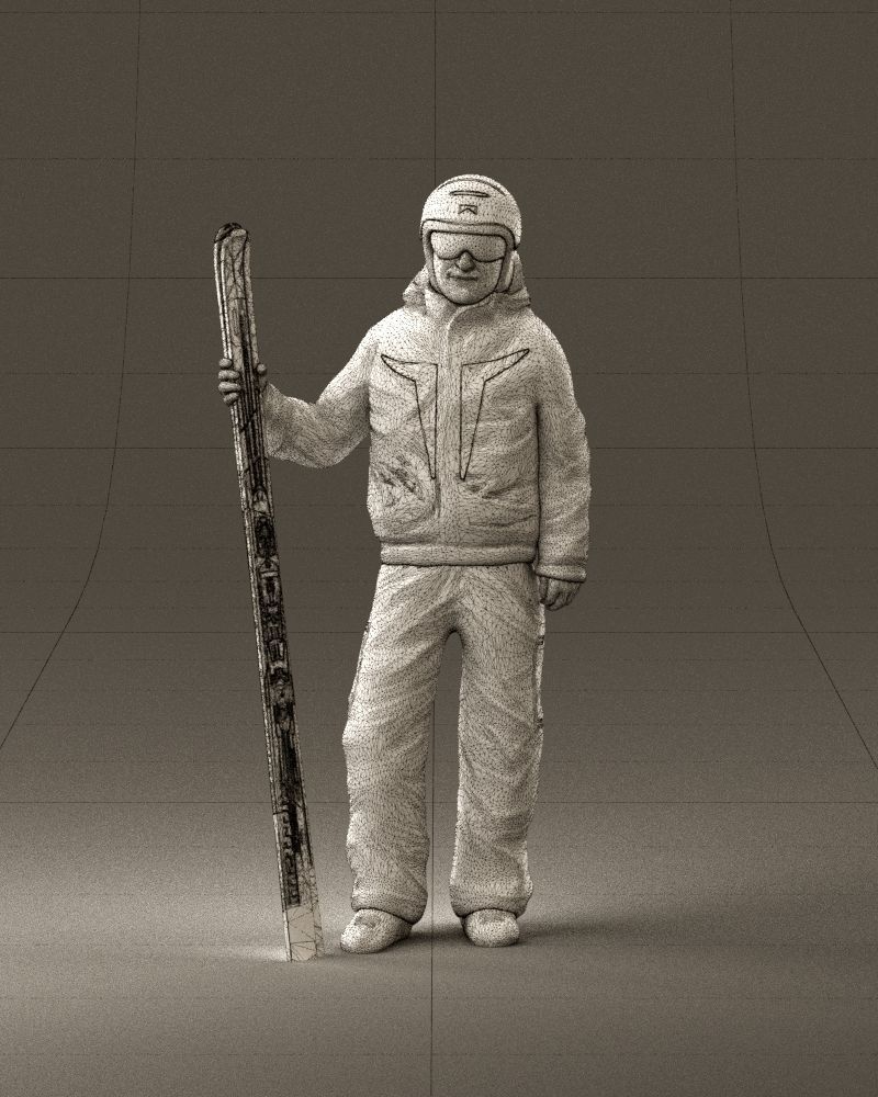 man in ski suit with ski 1099 3D Print Ready 3D print model_35