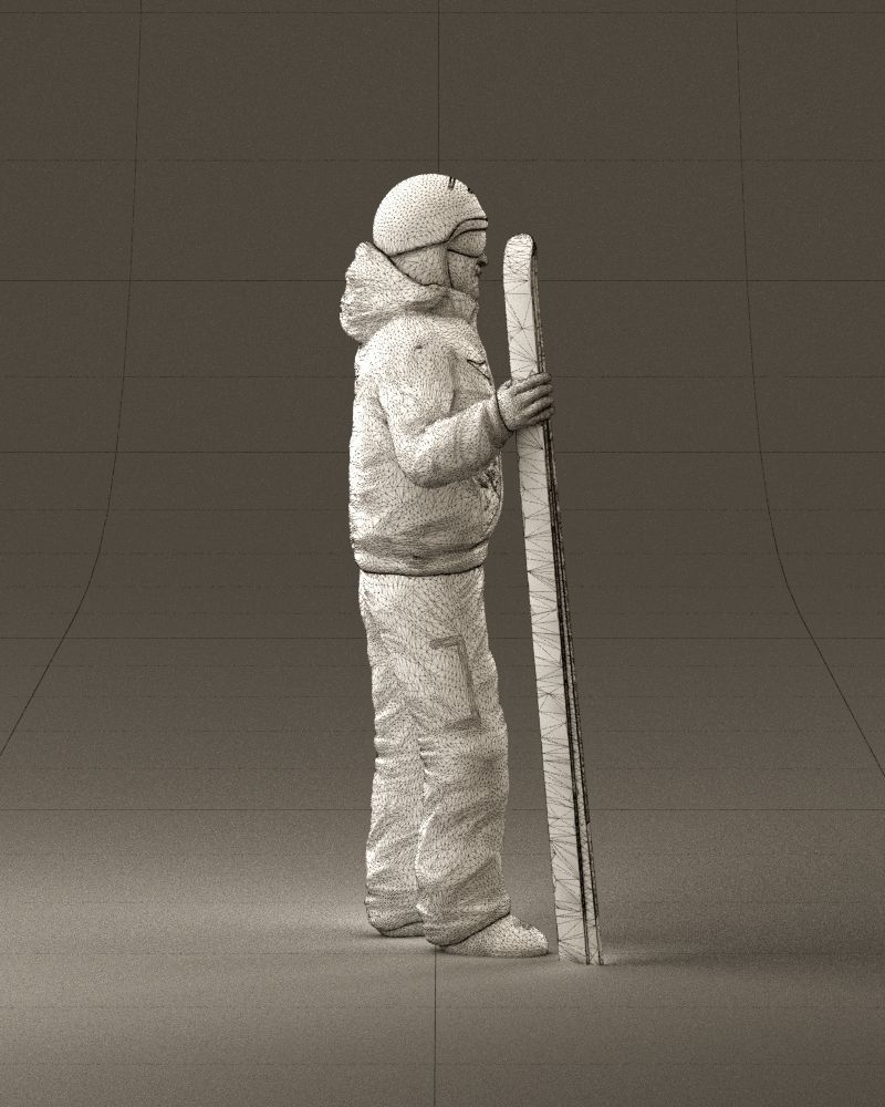 man in ski suit with ski 1099 3D Print Ready 3D print model_28