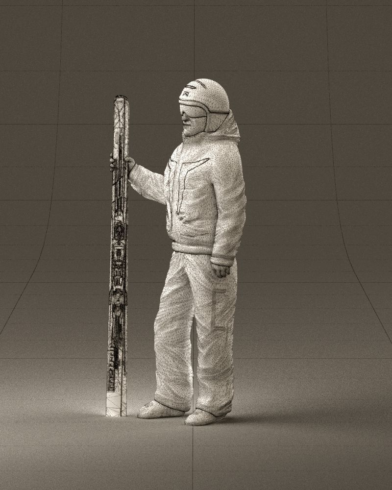 man in ski suit with ski 1099 3D Print Ready 3D print model_33
