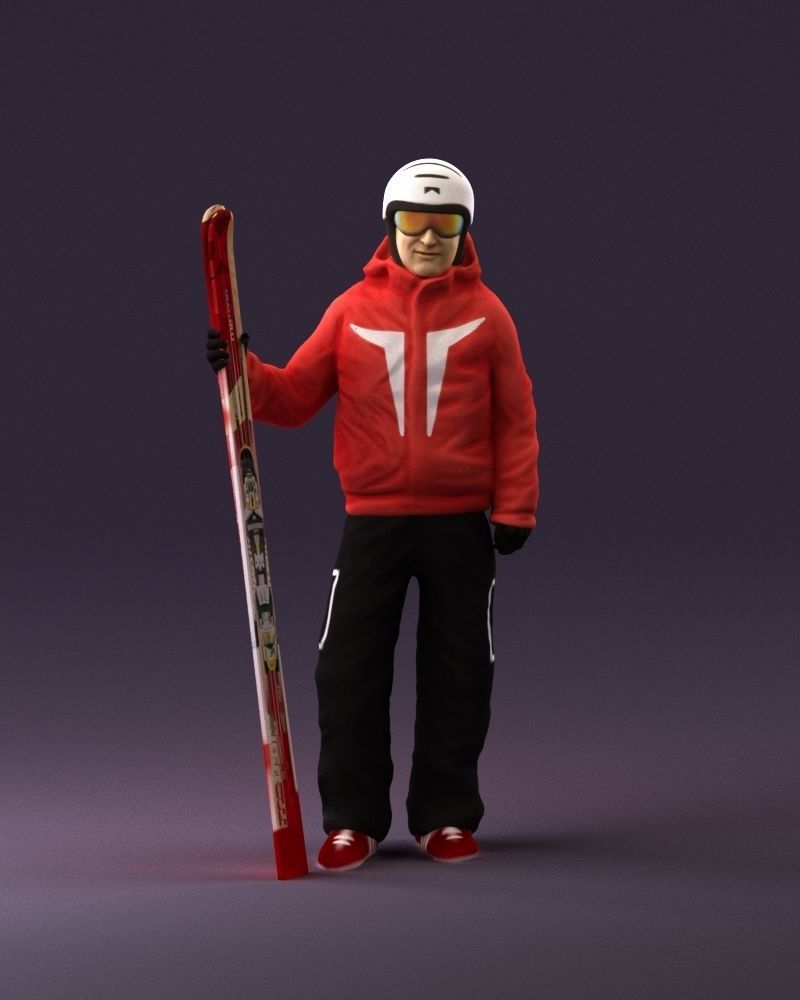 man in ski suit with ski 1099 3D Print Ready 3D print model_12