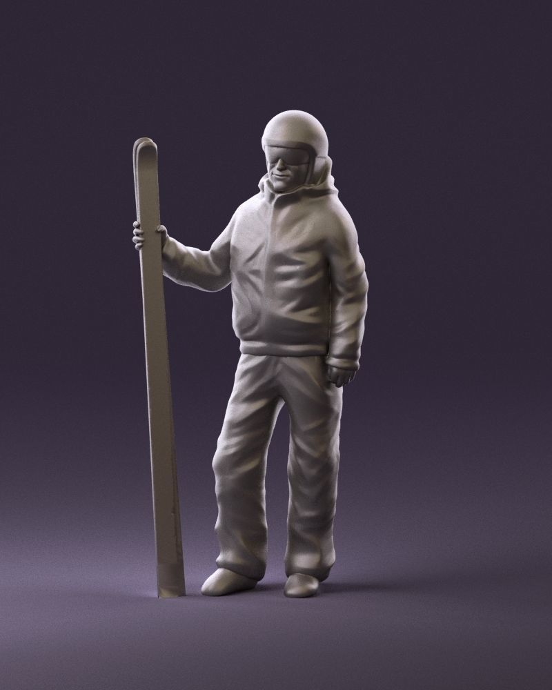 man in ski suit with ski 1099 3D Print Ready 3D print model_10