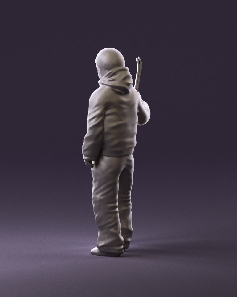 man in ski suit with ski 1099 3D Print Ready 3D print model_7