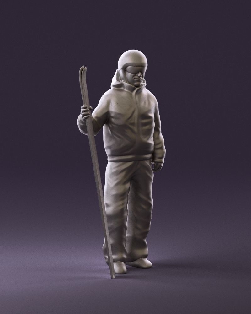 man in ski suit with ski 1099 3D Print Ready 3D print model_2