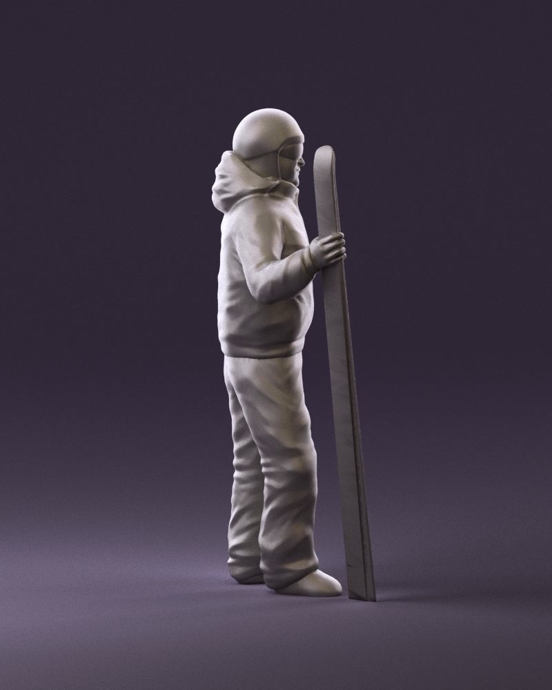 man in ski suit with ski 1099 3D Print Ready 3D print model_4