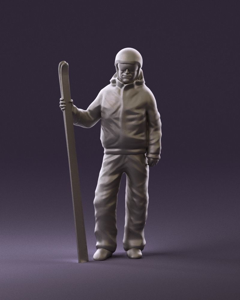 man in ski suit with ski 1099 3D Print Ready 3D print model_11