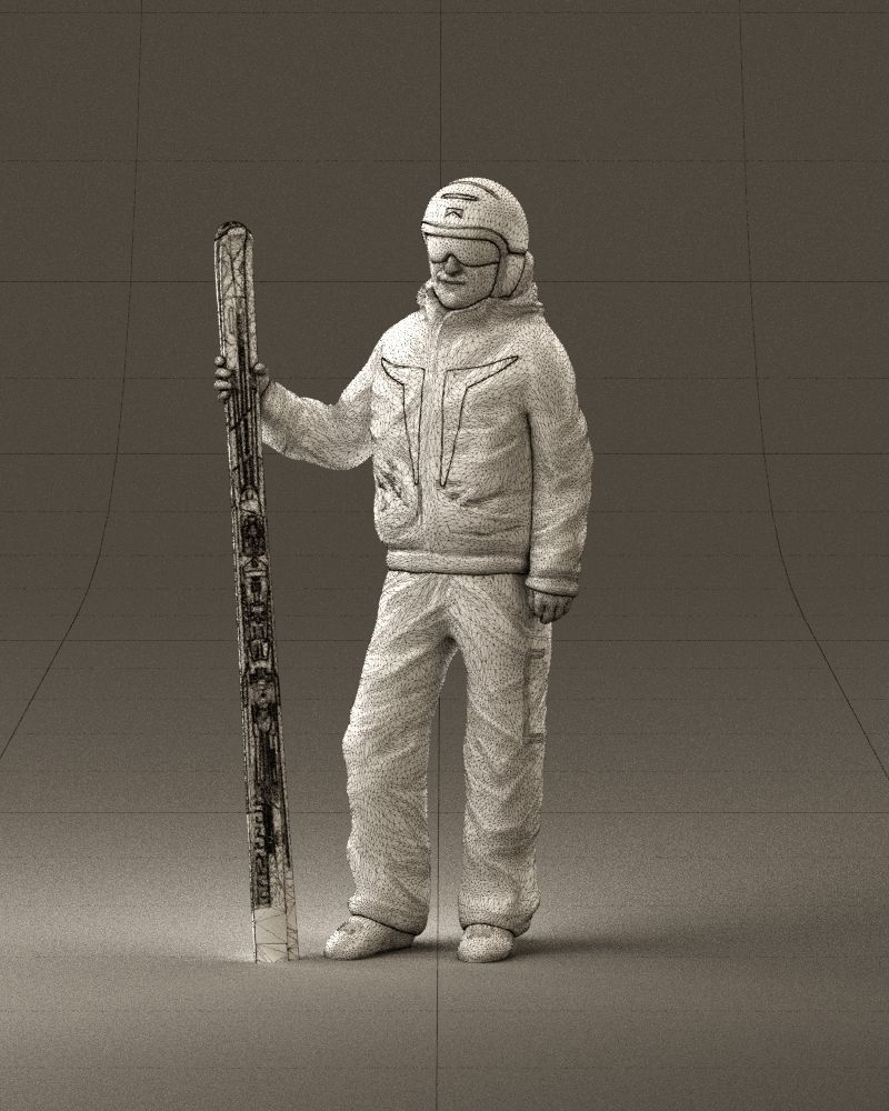 man in ski suit with ski 1099 3D Print Ready 3D print model_34