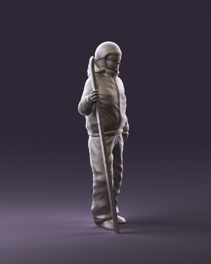 man in ski suit with ski 1099 3D Print Ready 3D print model_3