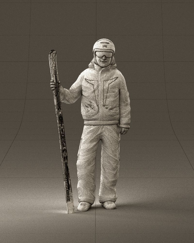 man in ski suit with ski 1099 3D Print Ready 3D print model_24