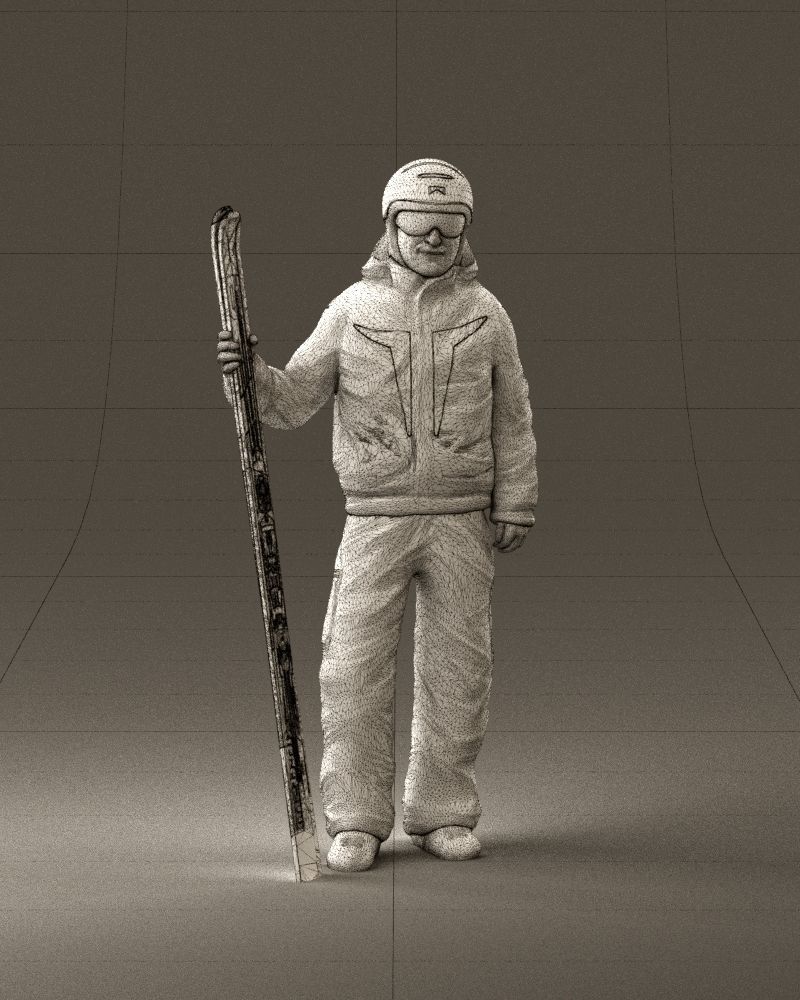 man in ski suit with ski 1099 3D Print Ready 3D print model_25