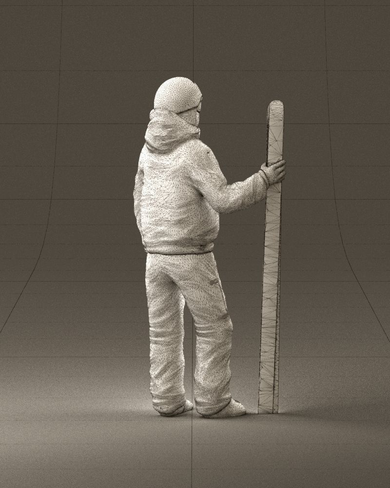 man in ski suit with ski 1099 3D Print Ready 3D print model_29