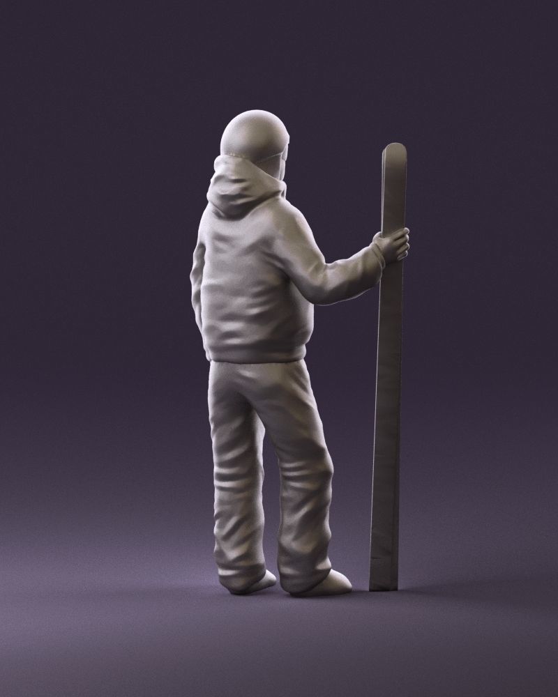 man in ski suit with ski 1099 3D Print Ready 3D print model_5