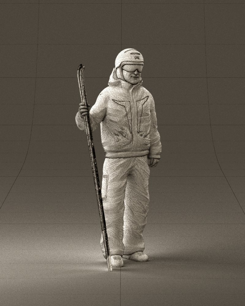 man in ski suit with ski 1099 3D Print Ready 3D print model_26