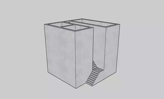 Mini Concrete Planter Box02 3D print model