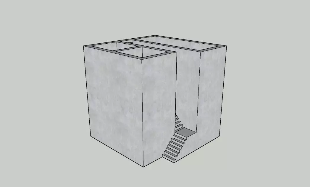 Mini Concrete Planter Box02 3D print model_0