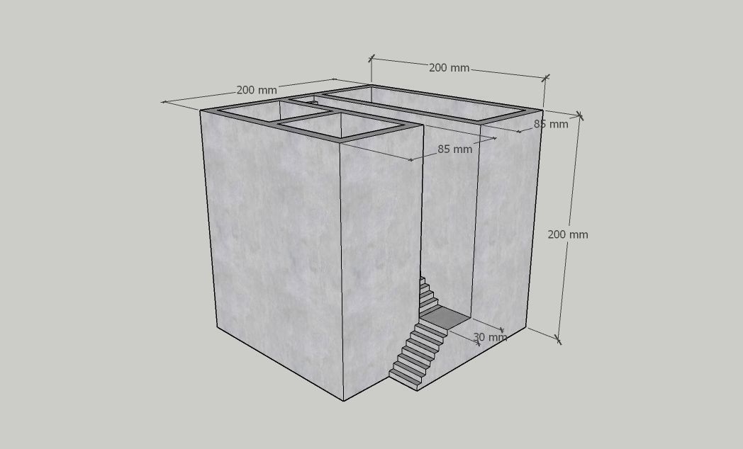 Mini Concrete Planter Box02 3D print model_1