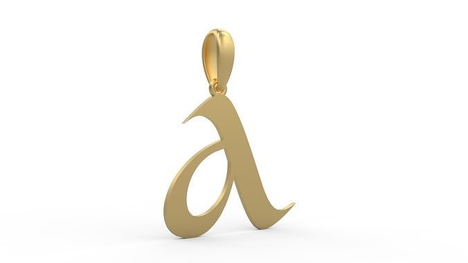Initial Letters Pendant King Castle A 3D print model