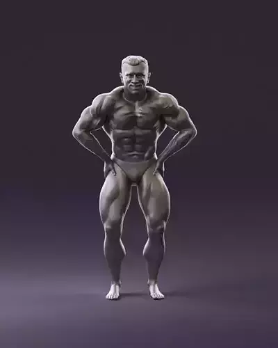 bodybuilder in black underpants 1103 3D Print Ready