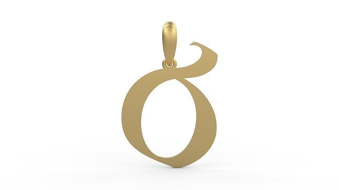 Initial Letters Pendant King Castle B 3D print model