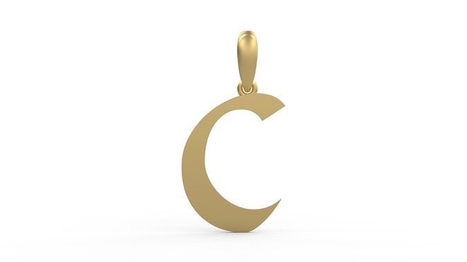 Initial Letters Pendant King Castle C 3D print model