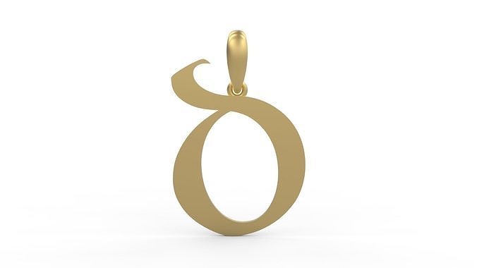 Initial Letters Pendant King Castle D 3D print model