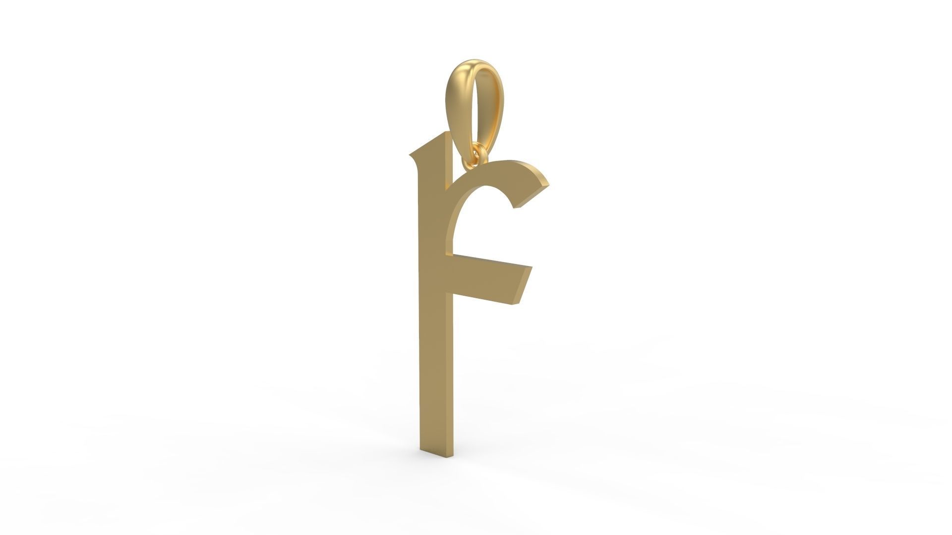 Initial Letters Pendant King Castle F 3D print model_1