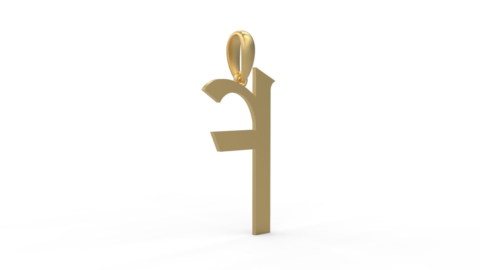 Initial Letters Pendant King Castle F 3D print model_3