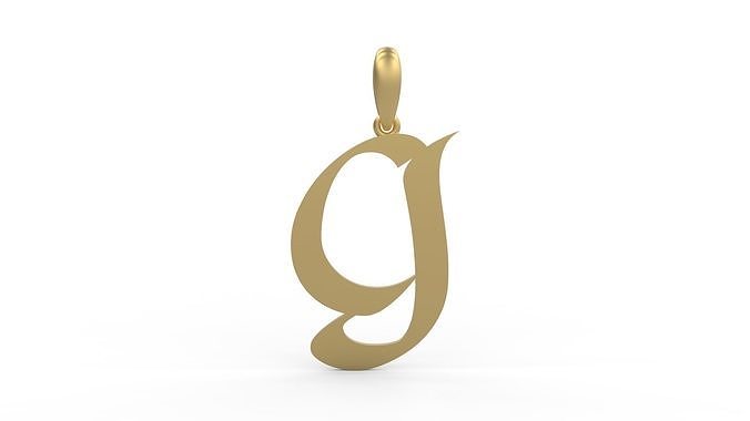 Initial Letters Pendant King Castle G 3D print model