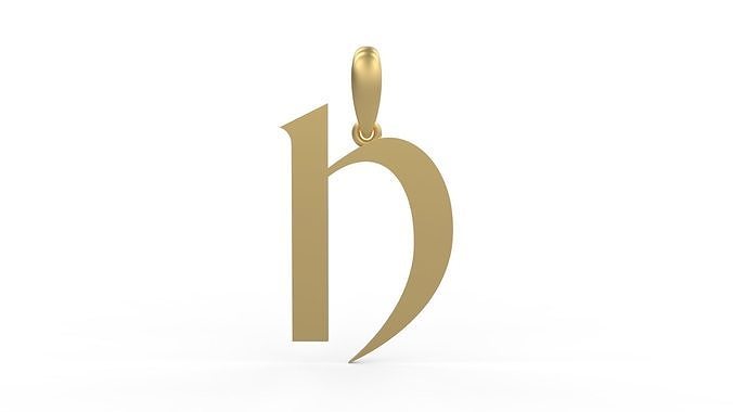 Initial Letters Pendant King Castle H 3D print model