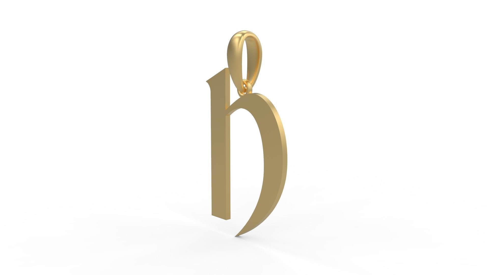 Initial Letters Pendant King Castle H 3D print model_1