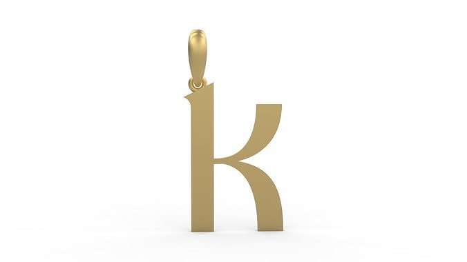 Initial Letters Pendant King Castle K 3D print model