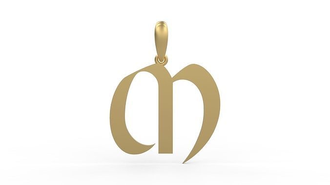 Initial Letters Pendant King Castle M 3D print model