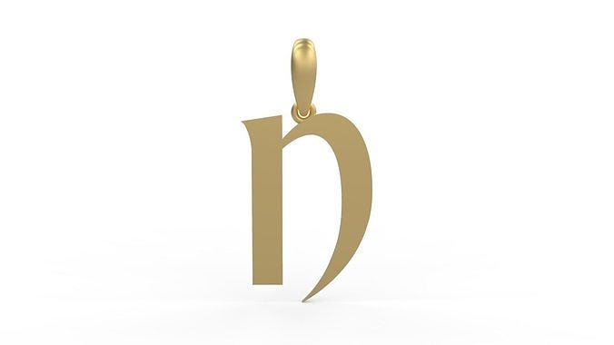 Initial Letters Pendant King Castle N 3D print model