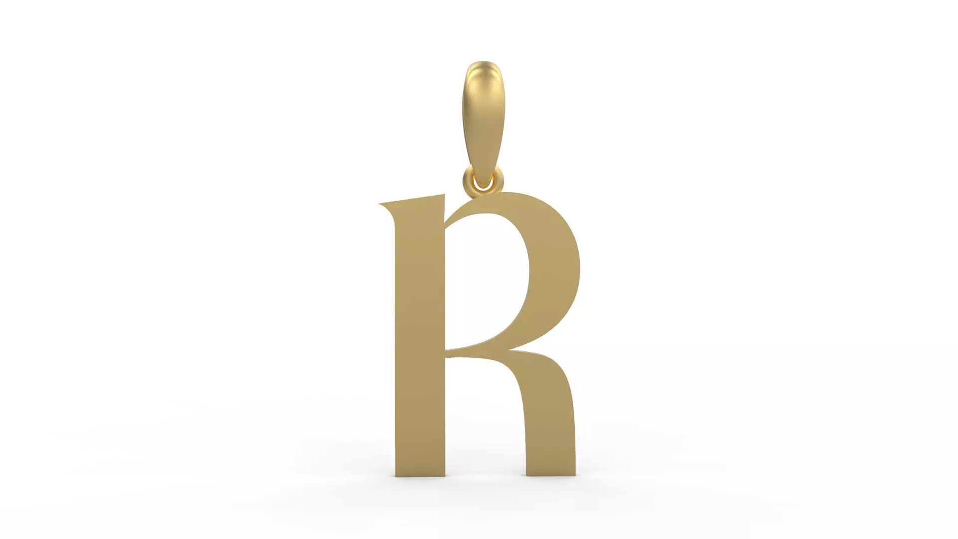 Initial Letters Pendant King Castle R 3D print model_0