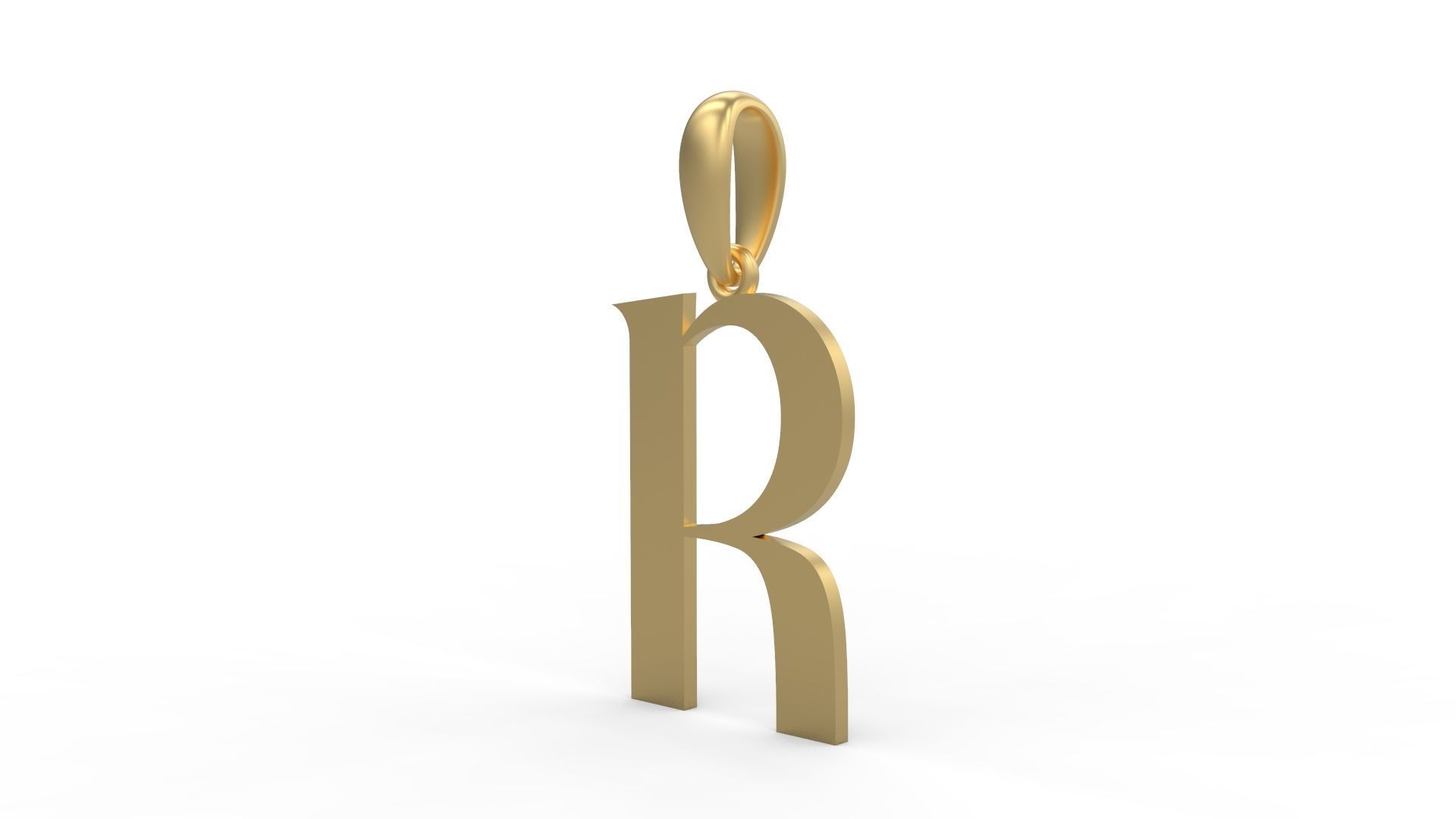 Initial Letters Pendant King Castle R 3D print model_1