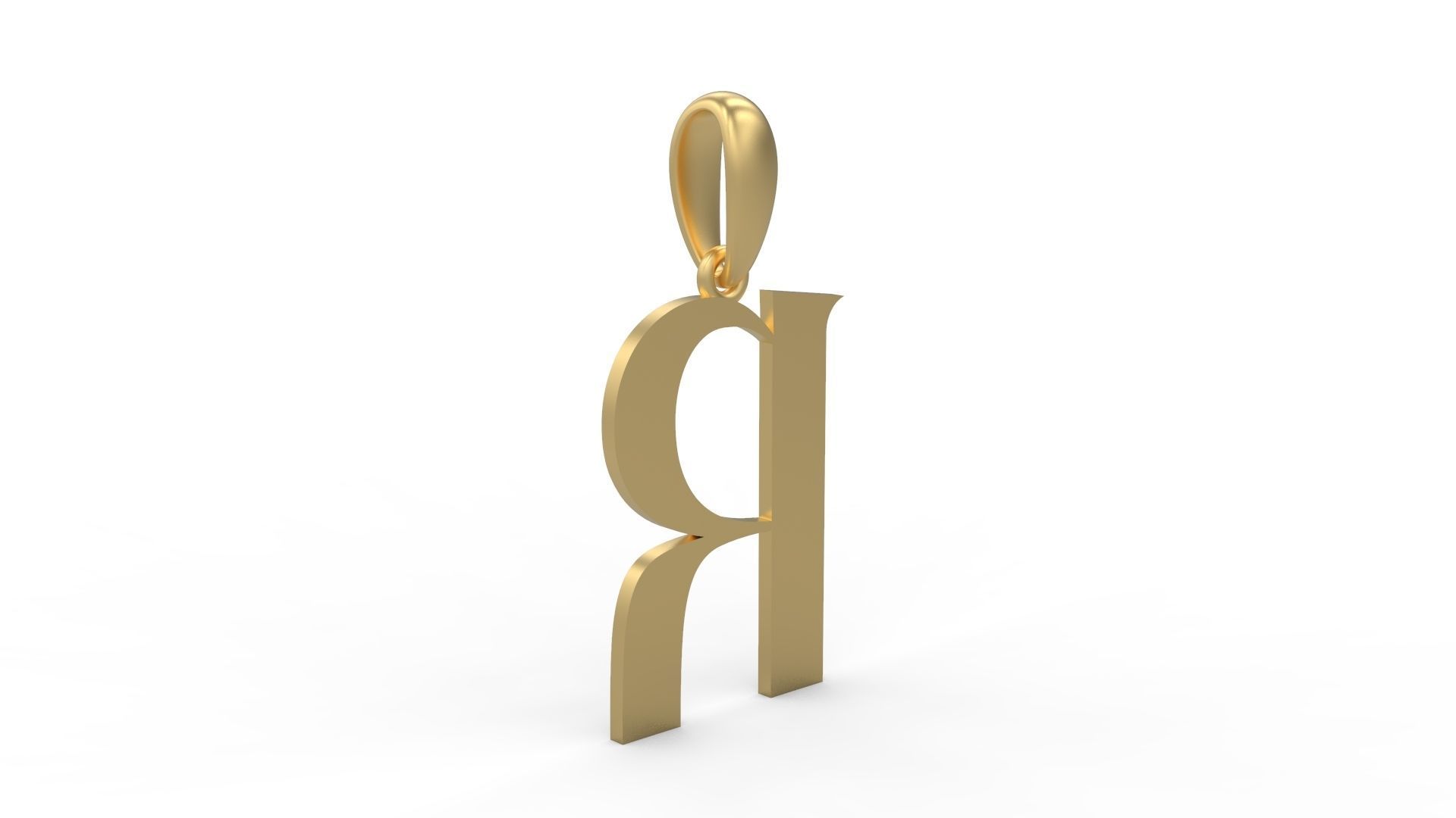 Initial Letters Pendant King Castle R 3D print model_3