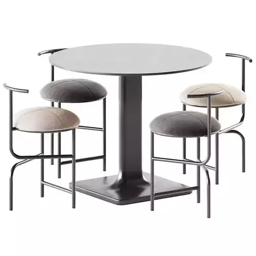 Table Plinto by Varaschin and Blend Chair U By Stellar Works