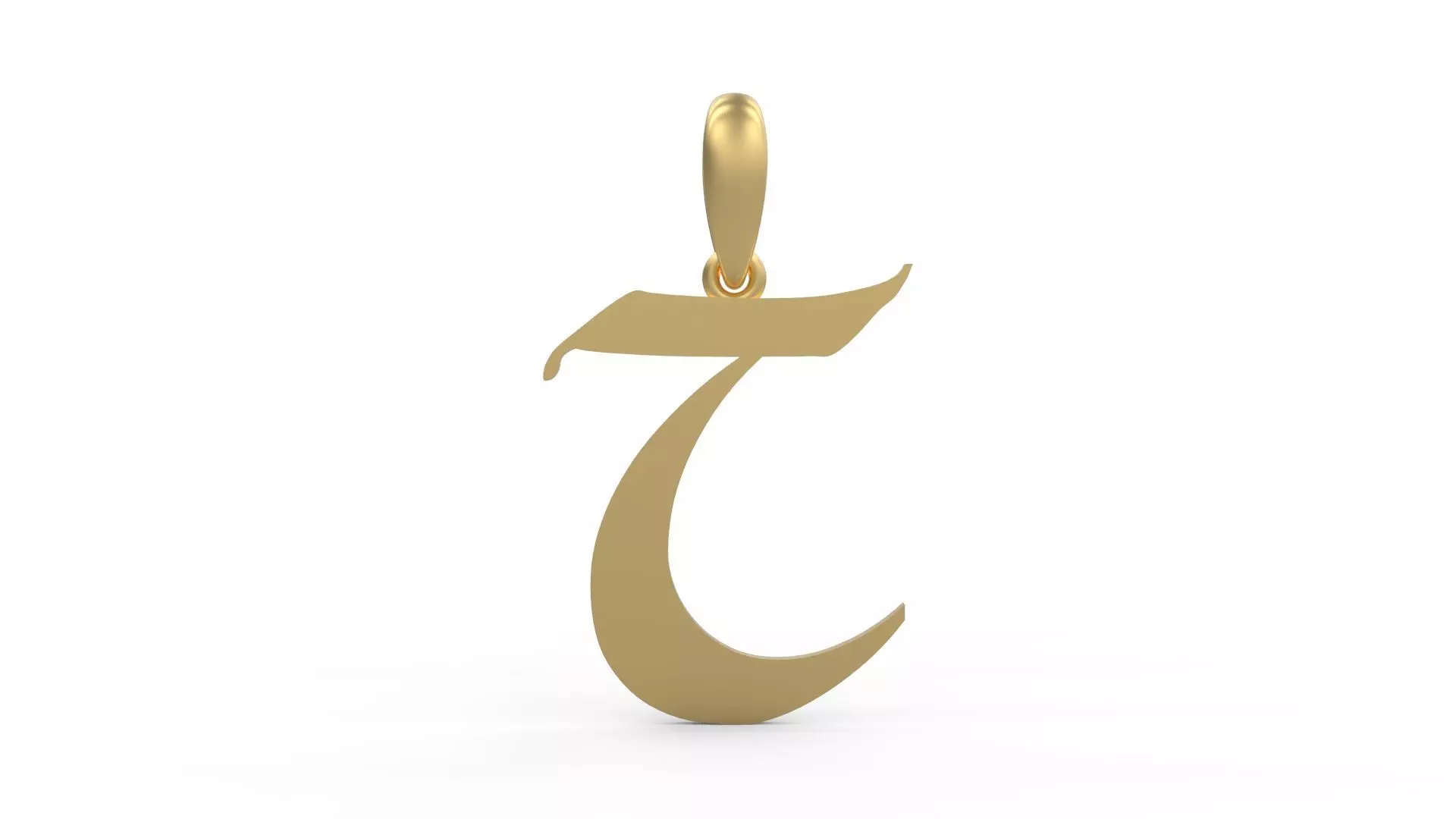Initial Letters Pendant King Castle T 3D print model_0
