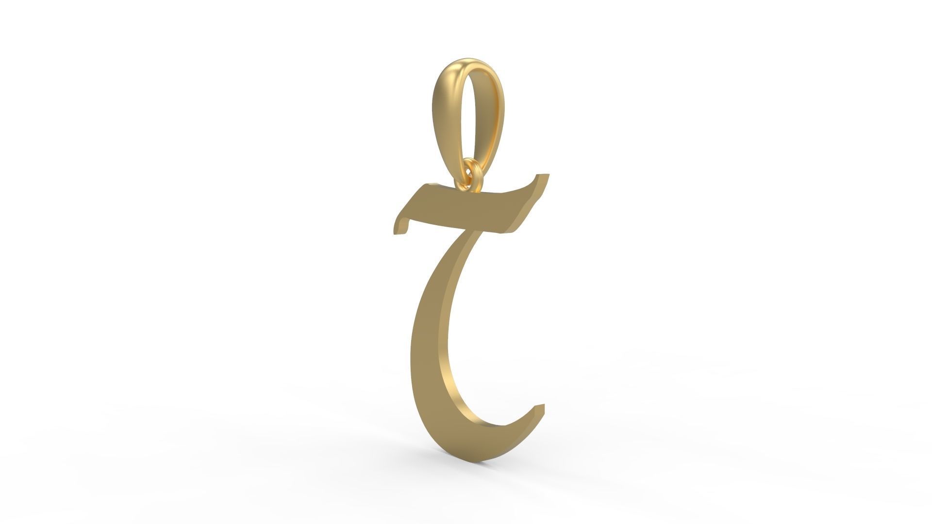 Initial Letters Pendant King Castle T 3D print model_1