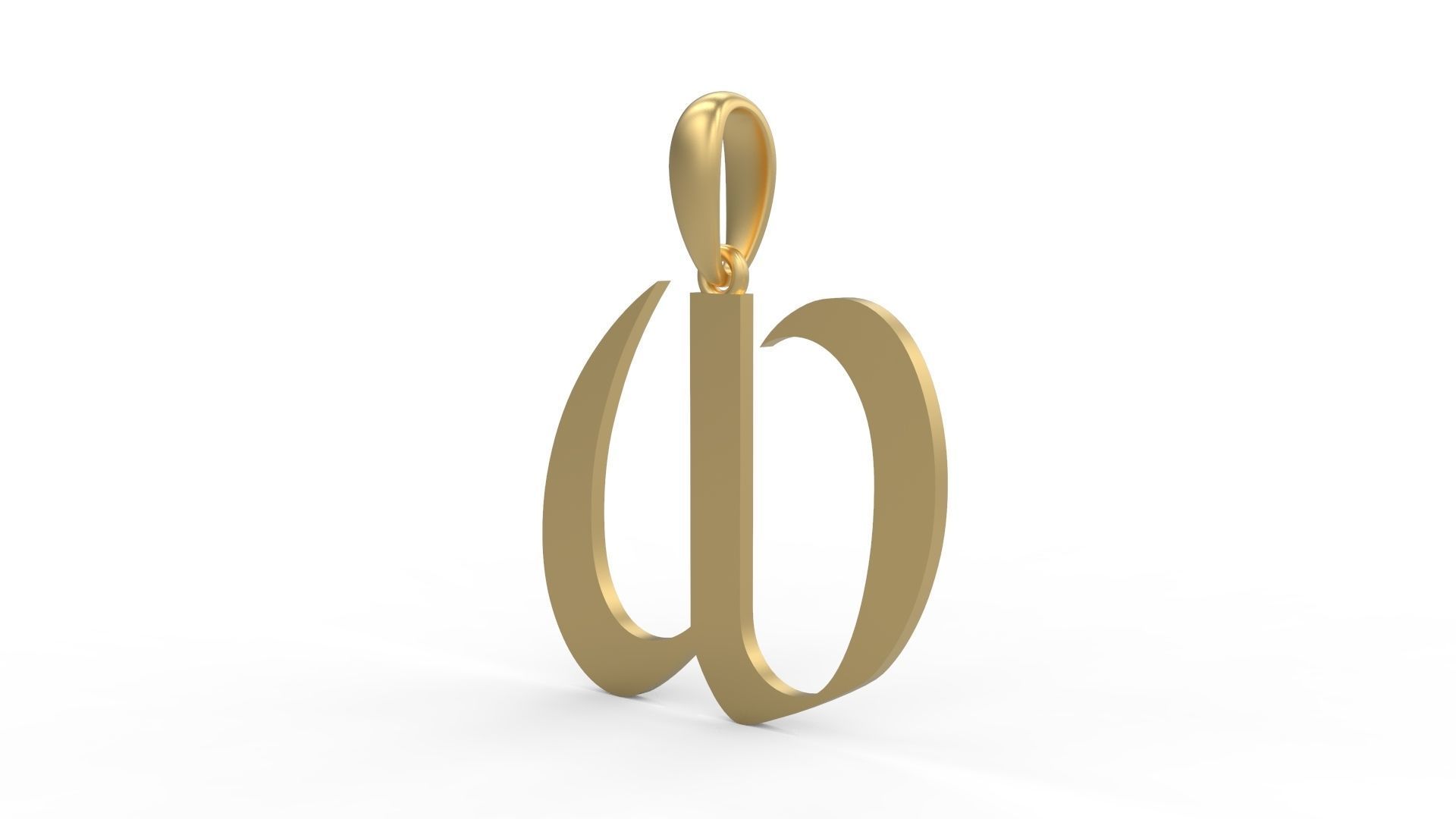 Initial Letters Pendant King Castle W 3D print model_1
